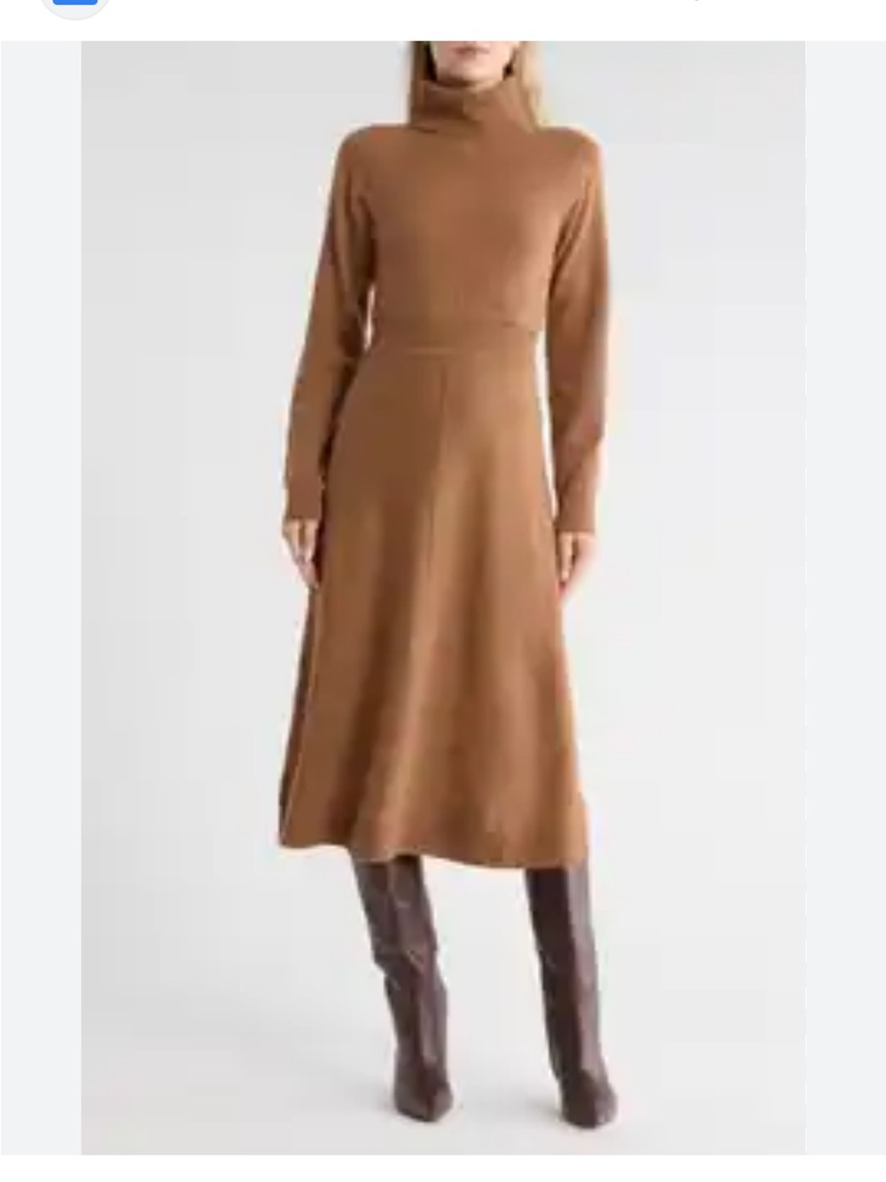 NWT Derek Lam 10 Crosby Bethany Turtleneck Wool Sweater Dress MED Mocha Brown